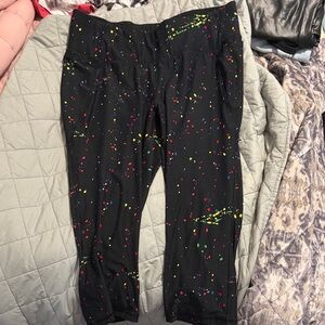 Lane Bryant Black Splash Print Leggings